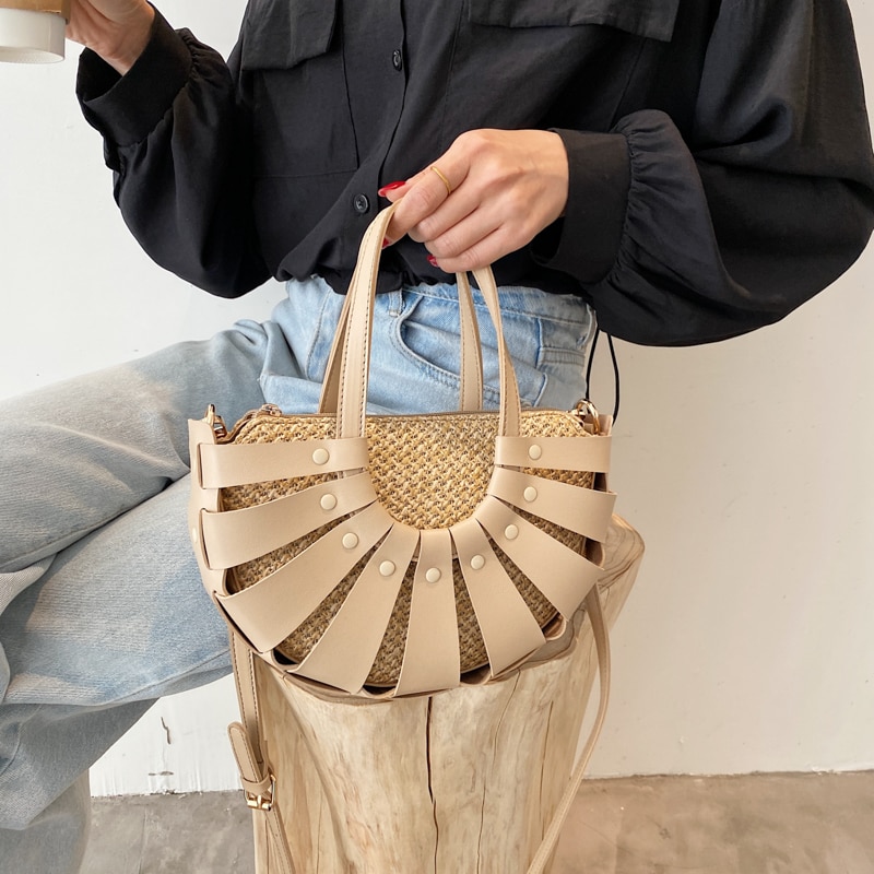 Sac A Main En Paille Et Cuir - Zola image 3