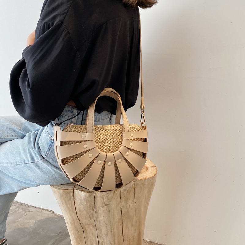 Sac A Main En Paille Et Cuir - Zola image 4