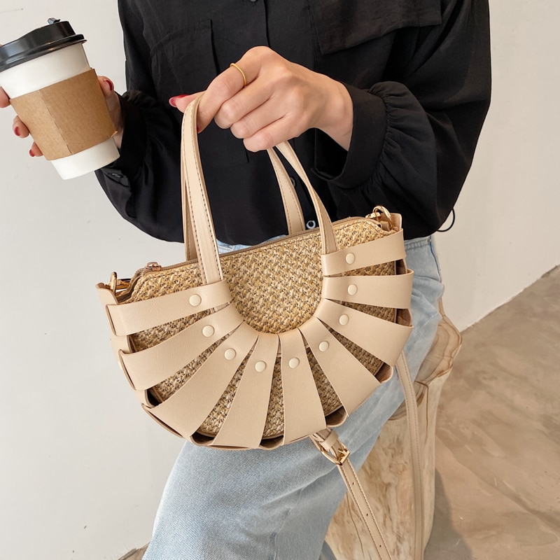 Sac A Main En Paille Et Cuir - Zola image 5