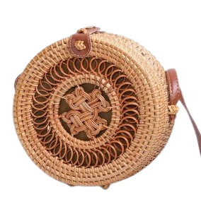 Sac Bandoulière Rond Rotin - Apollonia