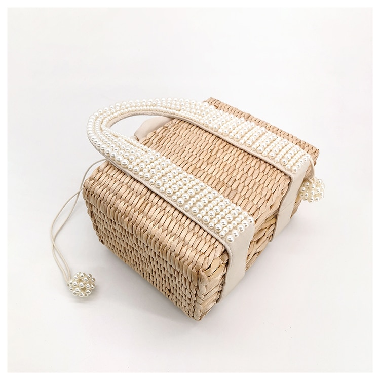 Sac De Plage En Paille Avec Pompon - Lara image 10