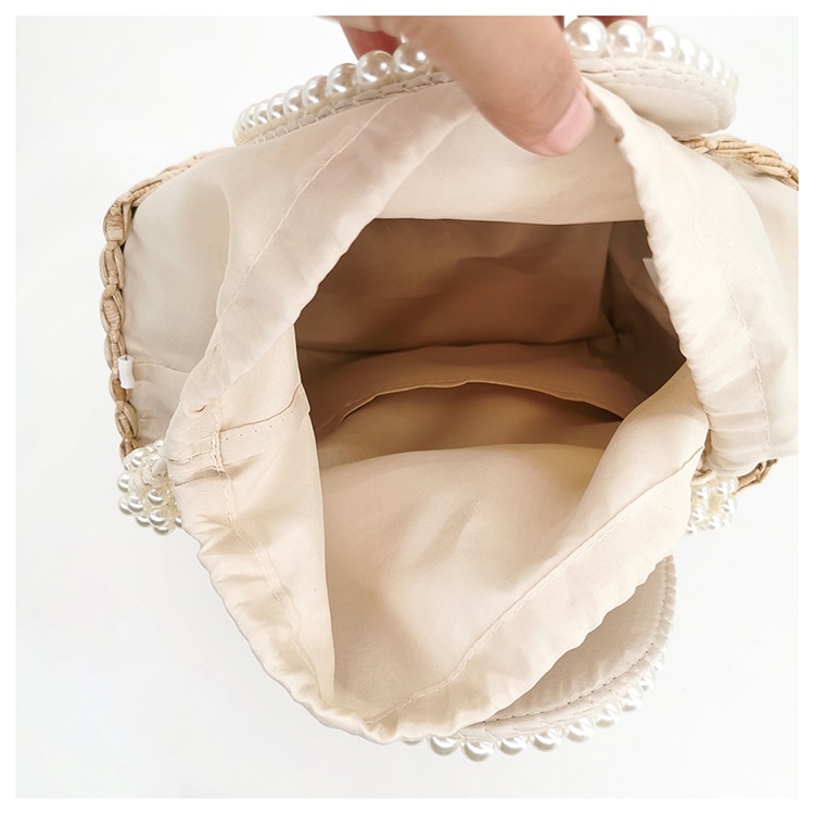Sac De Plage En Paille Avec Pompon - Lara image 12