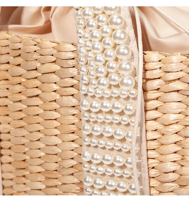 Sac De Plage En Paille Avec Pompon - Lara image 22
