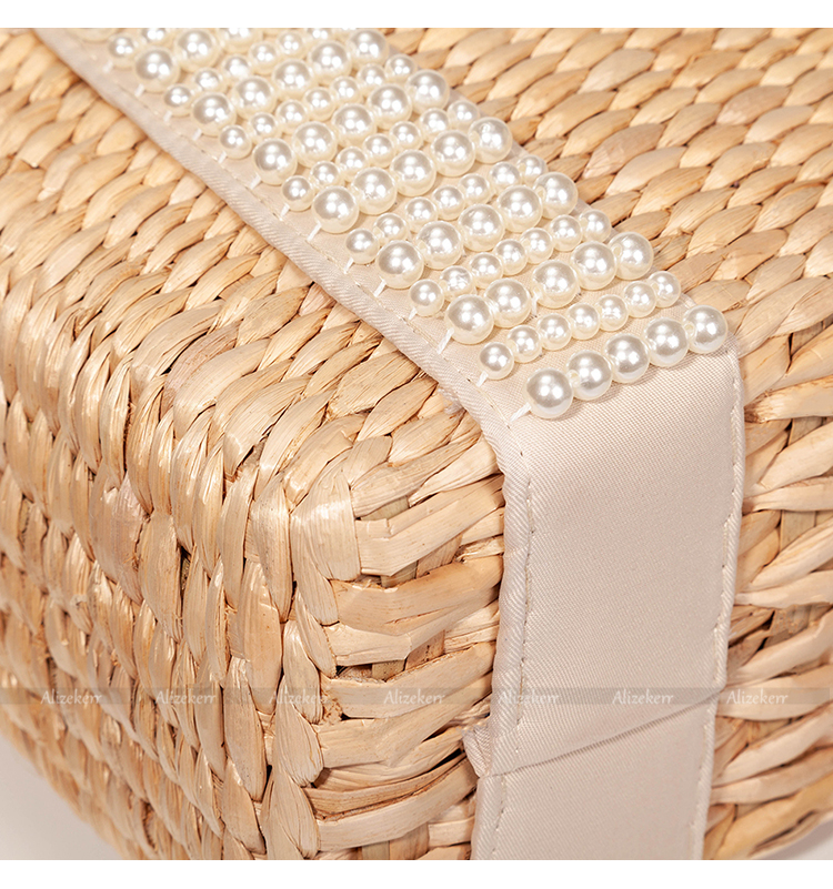 Sac De Plage En Paille Avec Pompon - Lara image 24