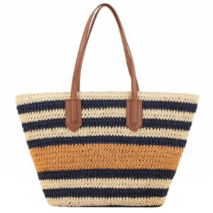 Sac En Paille Bleu Marine - Claudia
