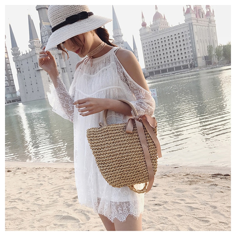 Sac Panier En Osier Rond - Nella image 15