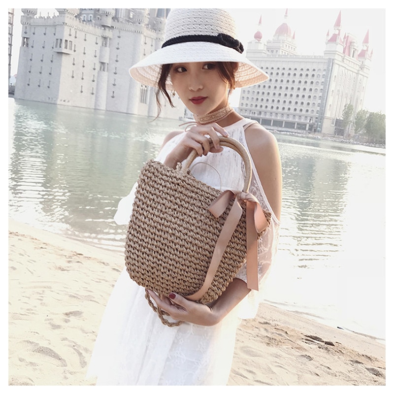 Sac Panier En Osier Rond - Nella image 16