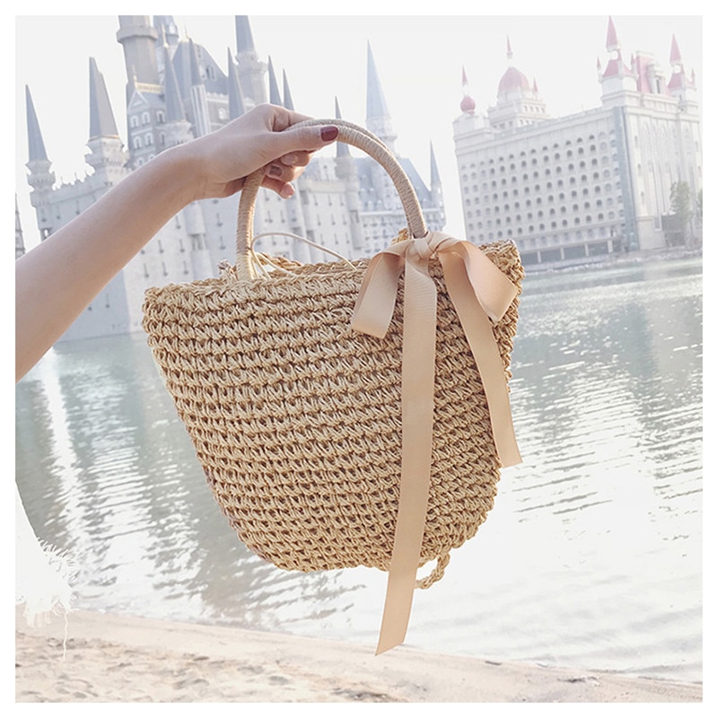 Sac Panier En Osier Rond - Nella image 17