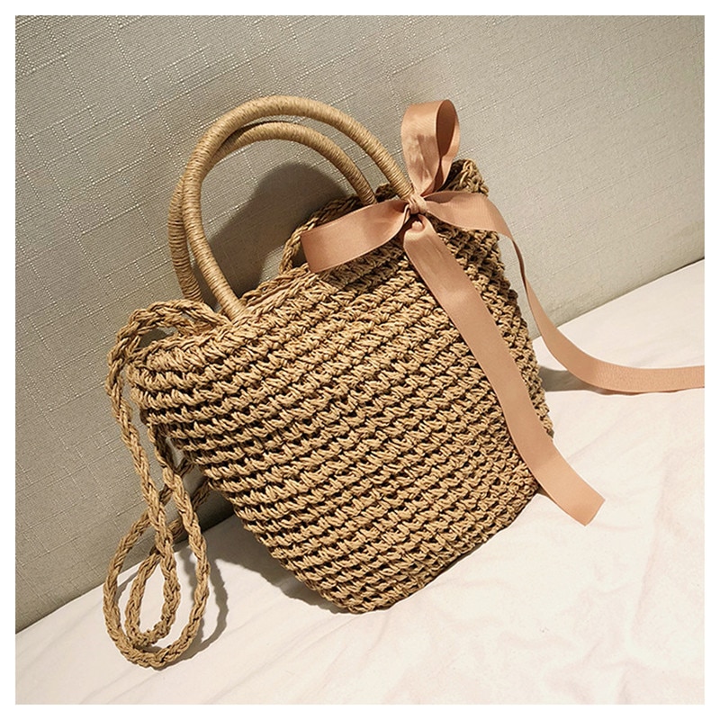 Sac Panier En Osier Rond - Nella image 18