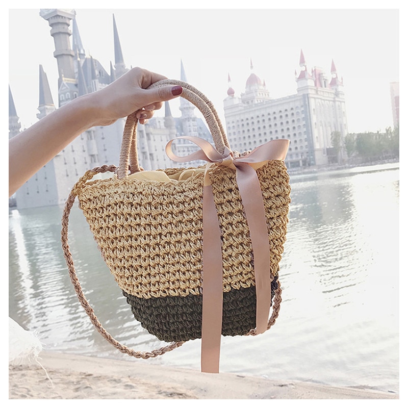 Sac Panier En Osier Rond - Nella image 2