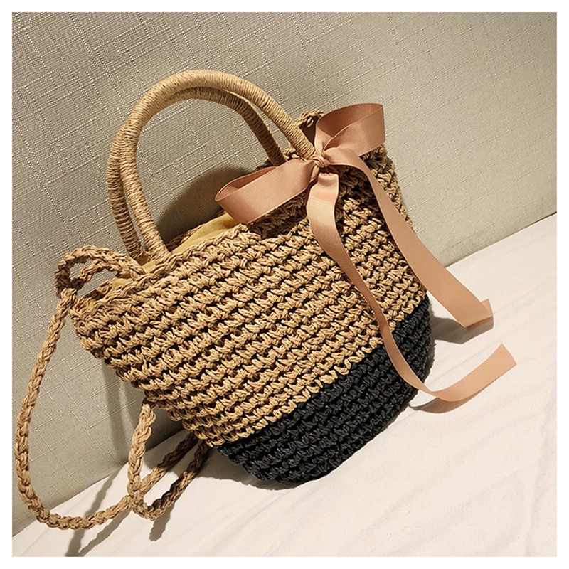 Sac Panier En Osier Rond - Nella image 7