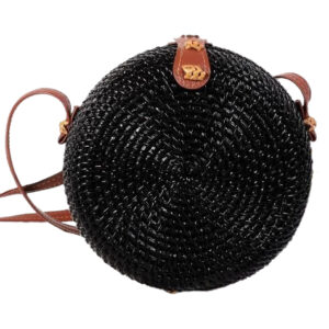 Sac Rond Rotin Noir - Martina